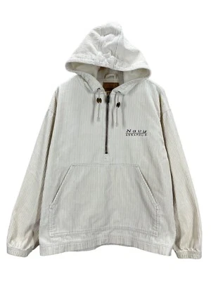 Vintage 90s USN Navy Annapolis White Corduroy 1/4 Zip Anorak Pullover Jacket S/M - Image 1 of 4