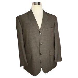 Jeffrey Banks Men’s 46R Brown Black Micro Houndstooth Wool 3 Button Blazer NWOT - Picture 1 of 8