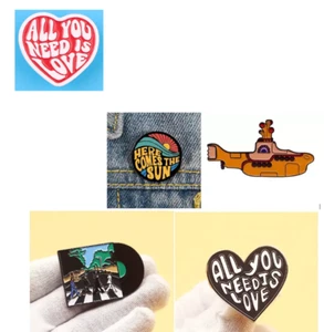 THE BEATLES YELLOW SUBMARINE ABBEY RD ALL YOU NEED IS LOVE OR SUN ENAMEL PIN - Picture 1 of 21