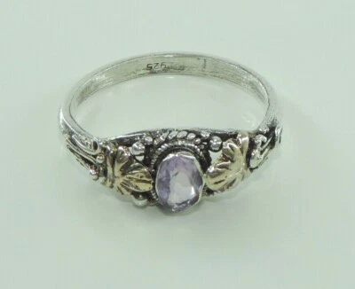  Vintage  Damenring 925er Silber mit Amethyst (55 (17,5 mm Ø) - Bild 1 von 4