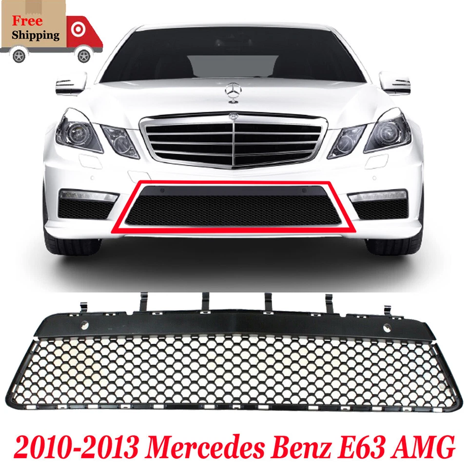 For 2010-2013 Mercedes Benz E63 AMG Center Bumper Grille Textured Black Plastic - Image 1 of 4