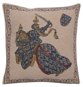 Cushion Cover - Tournament of Knights II - Tapestry Throw Pillow 16x16 in New - Picture 1 of 10