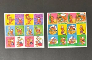 Pegatinas vintage de personajes de Garfield 1978 2 hojas United Feature Syndicate Inc - Imagen 1 de 6