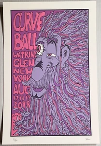 PHISH 2018 CURVE BALL WATKINS GLEN Fan Art DUSTIN FAT KARR Tour Gig Poster S/N - Picture 1 of 6