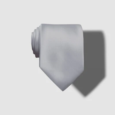 $55 Corbata Perry Ellis Para Hombre Blanca Satén Clásica Estrecha Cuello 56 x 3.25 Foto 1 de 2