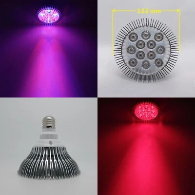 12W Dimmable PAR38 UV Purple Blue Red LED Lamp Light Bulb Plant Aquarium E26 E27 - Image 1 of 4