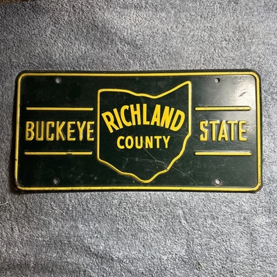 Винтажный номерной знак Buckeye State Ohio Richland County Booster - Изображение 1 из 4