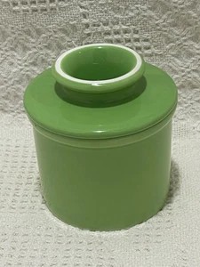 Butter Bell Crock Apple Green Glossy Ceramic Keeps Butter Fresh Spreadable. - Picture 1 of 12