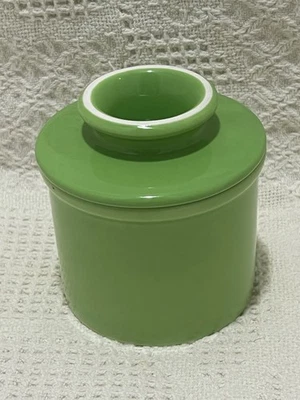 Butter Bell Crock Apple Green Glossy Ceramic Keeps Butter Fresh Spreadable. - Image 1 of 4