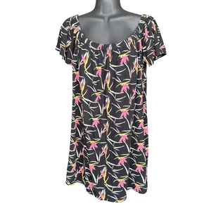 Ava Sky short knit dress with pockets Bird of Paradise floral print Medium - Picture 1 of 6