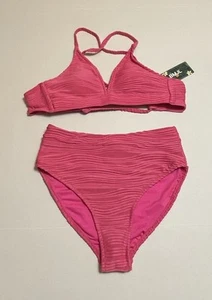 BMJL Women’s High Waisted Bathing Suit Sexy V Neck Bikini Two Piece Hot Pink S - Picture 1 of 4