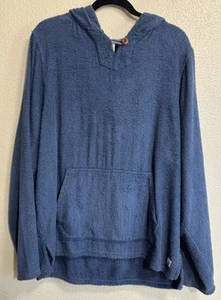 Birdwell Beach Britches Baja Sz XL Terry Cloth Hoodie Navy Blue Pullover Surfer - Picture 1 of 8