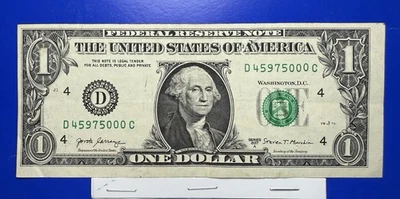 Series 2017A $1 Dollar Bill Miss Cut Error Off Center Error Currency US Note . - Image 1 of 2