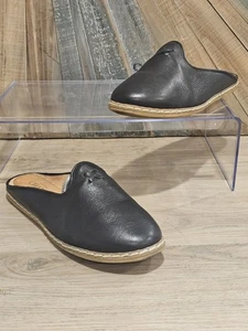 CHARIX Mules sin cordones de cuero negros para mujer talla 41 (US 10-10,5) hechos a mano - Imagen 1 de 13