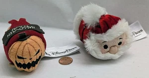 Disney.Nightmare Before Christmas Tsum Tsum.2 Plush.PUMPKIN KING + SANTA CLAUS - Picture 1 of 4