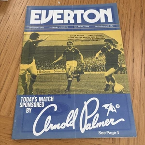 Everton v Derby County 1 April 1978 Division One - With 2 Signatures - Picture 1 of 3
