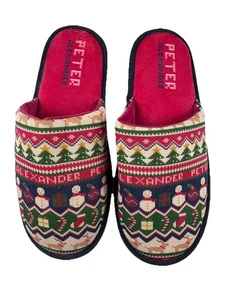 Peter Alexander Mens Christmas Theme Slippers Size X-Large AU/UK13, US14, EU48 - Picture 1 of 5