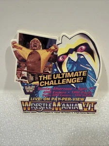 1990 WWF Wrestle Mania VI Promotional Pay Per View Button Pinback Pin HULK HOGAN - Picture 1 of 2