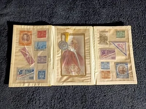Vintage  1940s Vatican -San Marino Stamps Roman Catholic Pendent ,Christ ,Pope - Picture 1 of 10