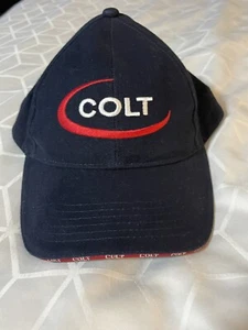 Colt Hat Navy Blue Adjustable Back Used Red Trim on Edge Embroidery - Picture 1 of 9