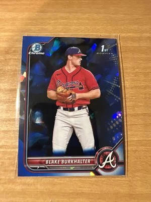 2022 Bowman Draft Sapphire BLAKE BURKHALTER #BDC-10 1st Refractor Chrome SP - Image 1 of 2