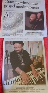 1942-2015 ANDRAE CROUCH OBITUARY GRAMMY WINNER WAS GOSPEL MUSIC PIONEER - Picture 1 of 1
