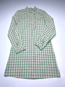 VTG Lilly Pulitzer Girls Sheath Dress Green Pink Check Print Long Sleeve Sz 10 - Picture 1 of 14