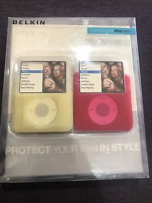 NEW Belkin Silicone Sleeve 2 pack For Ipod Nano 3rd Generation Gold Red NIP - Image 1 of 4