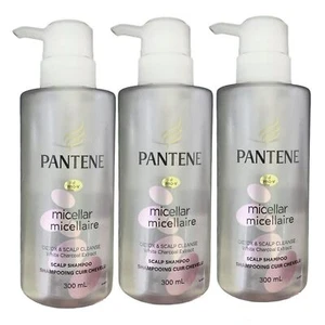 3pk Pantene Micellar Detox & Scalp Cleanse White Charcoal Extract Shampoo 10.1oz - Picture 1 of 3