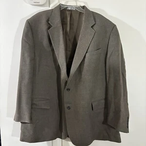 Geoffrey Beene Men’s 50R Blazer Sport Coat Brown Silk Wool Blend 2 Button Vented - Picture 1 of 12