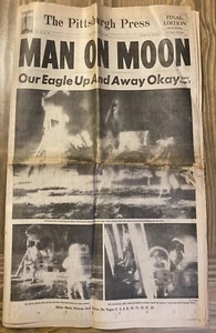 Vintage The Pittsburgh Press Newspaper MAN ON MOON July 21 1969 Final Edition - Picture 1 of 5