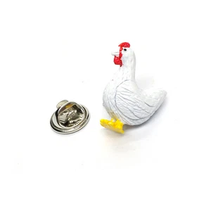 Detailed 3D Chicken Lapel Pin Badge X2AJTP304 - Picture 1 of 1