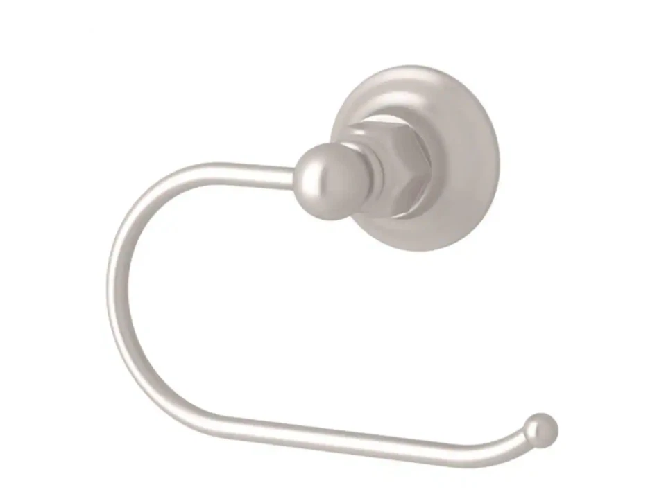 Soporte de papel higiénico de un solo poste para baño italiano Rohl ROT8STN en níquel satinado Foto 1 de 1