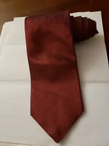 Dkny Mens Necktie Maroon with little white dots 100 %silk made in USA preowned - Picture 1 of 5