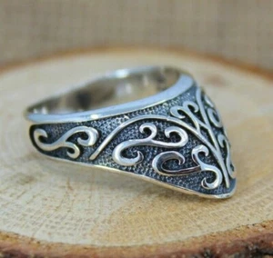 Turkish Ottoman Thumb Ring Solid 925 Sterling Silver Men's Archer Bowman Ring - Picture 1 of 7