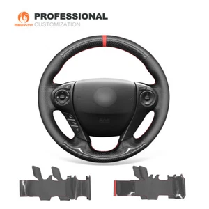 Cubierta del volante de fibra de carbono de cuero auténtico MEWANT para Honda Ridgeline Pilot - Imagen 1 de 10