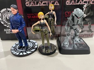 lot of 3 QMX BATTLESTAR GALACTICA Starbuck Kara Thrace , Cylon Centurion & Adama - Picture 1 of 14
