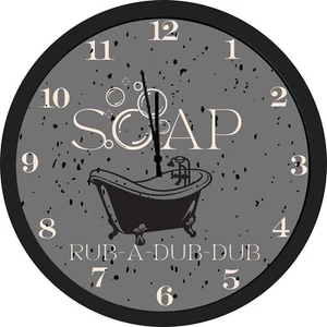 Personalized Clock -Bathroom Clock, Bathtub, Bathroom Decor, Gray, Bath - Picture 1 of 4