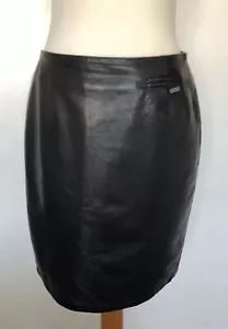 TED BAKER - weicher ECHTLEDER Minirock SCHWARZ Größe 8/10 - Bild 1 von 9
