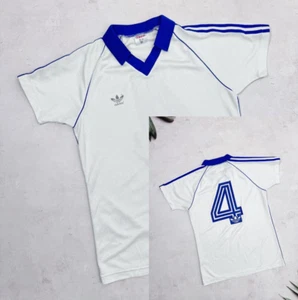 Retro 70s Adidas T-Shirt V-Neck Player Issue #4 West Germany size 5/6 or S/M - Picture 1 of 14