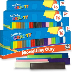 3 Stück Modelliermasse | 16 verschiedene Farben Knete | sichere und ungiftige Formmasse - Bild 1 von 12