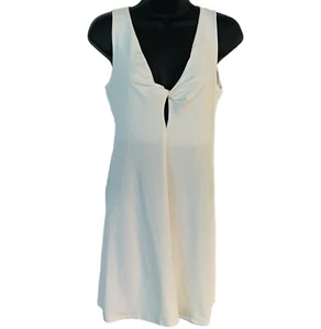 Trina Turk Dress Womens XS White Fit Flare Knotted Keyhole Back Cutout Sundress - Picture 1 of 7
