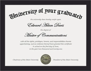 Black Certificate Frame with Clear Plexiglass for 8.5x11 Diplomas, 1 Pack - Picture 1 of 8