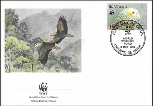 Parrot Amazon Amazona Guildingii Couple Bird Nature ST. Vincent FDC Cover 1989 - Picture 1 of 1