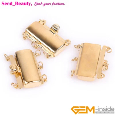14K Gold Filled Box Snap Clasp Layered Closures Jewelry Necklace Bracelet Making - Image 1 of 4