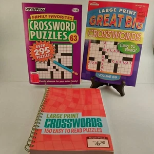3 Large Print Crosswords PennyPress No 63 Arcturus Big Book Kappa Special Vol 9 - Imagen 1 de 13