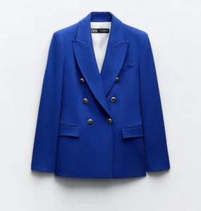 ZARA TAILORED DOUBLE-BREASTED BLAZER BLUISH NEW SS24 SIZE XS REF. 7792/293 - Picture 1 of 4