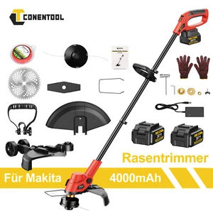 Akku Rasentrimmer mit 2 Akku 1000W Freischneider Elektrischer Motorsense Trimmer - Bild 1 von 10