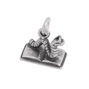 Sterlingsilber Bücherwurm Charm - Bild 1 von 4
