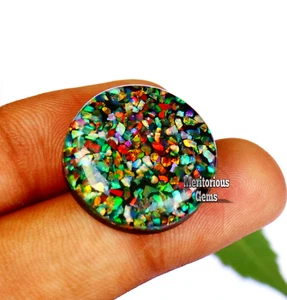 24.25 CT NATURAL MULTI-COLOR Opal Gemstone CERTIFIED LOOSE Gemstone Round Shape - Picture 1 of 7